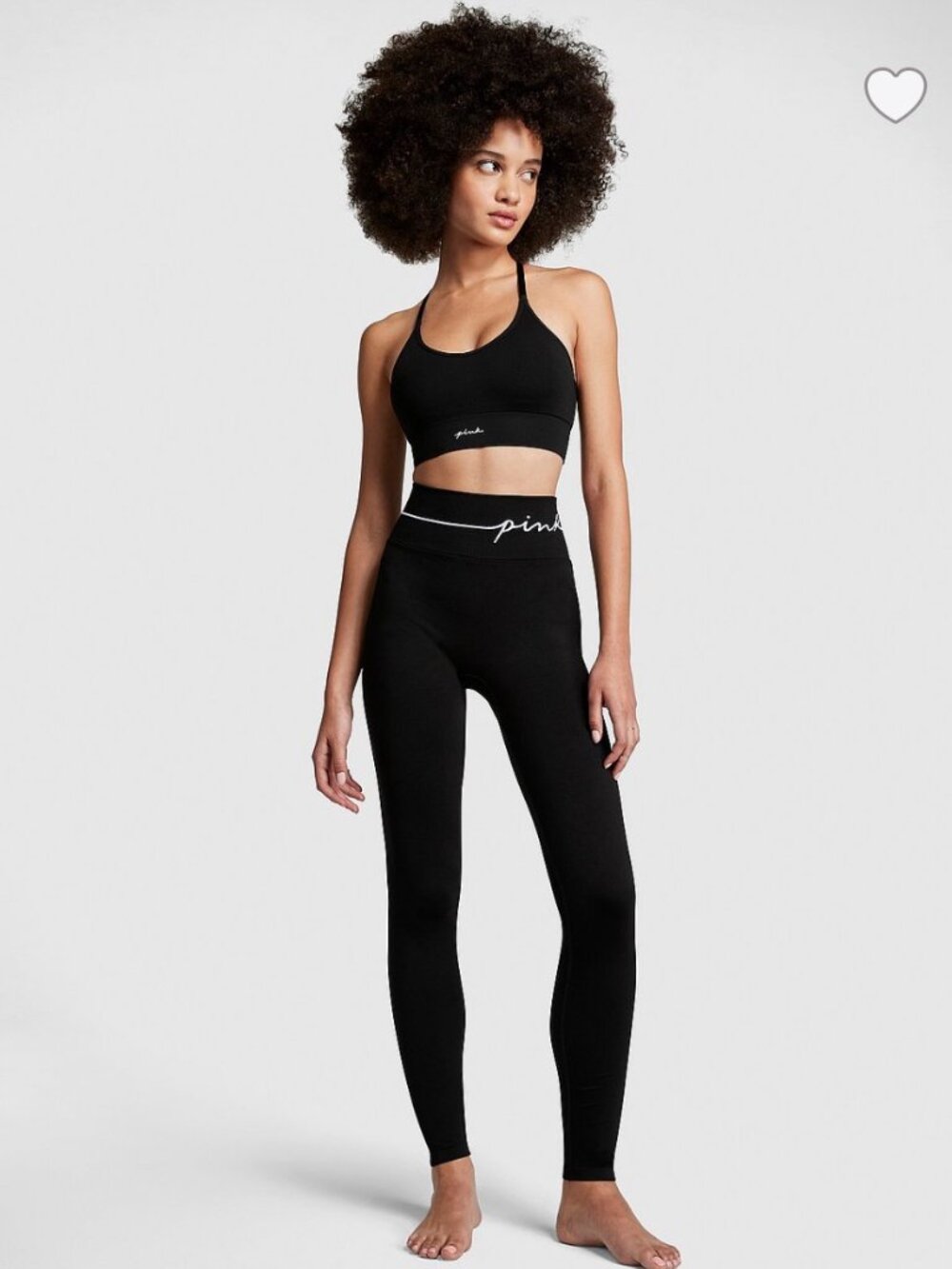 Pink Active by Victoria's Secret Seamless Classic Leggings S Regular Black Logo